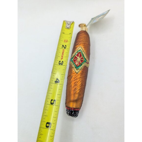 Old world Christmas Ornament 'The Cigar" with tag 5.25" glass hanging tree - Picture 4 of 14